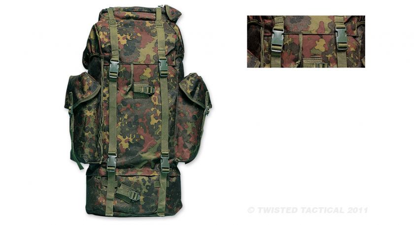 GERMAN ARMY MILITARY RUCKSACK BACKPACK 65L FLECKTARN  