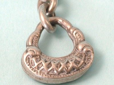 ANTIQUE EDWARDIAN WHITE METAL ALBERT/ POCKET WATCH CHAIN AND FOB 