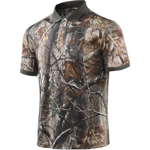 New Mens Under Armour All Season Gear Camo Polo Shirt   RealTree AP 