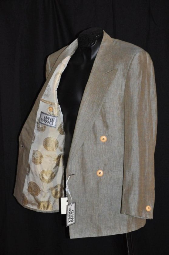 NEW GIANNI VERSACE MENS LINEN SUIT size IT 46 US 36  