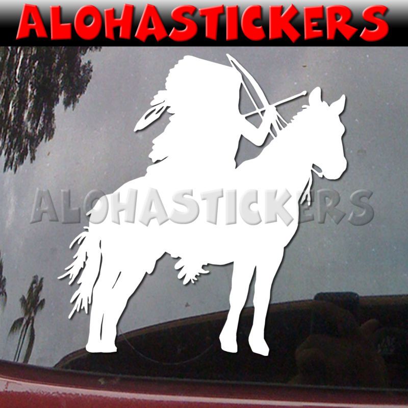 NATIVE AMERICAN HORSE War Indian Car Decal Sticker W44  