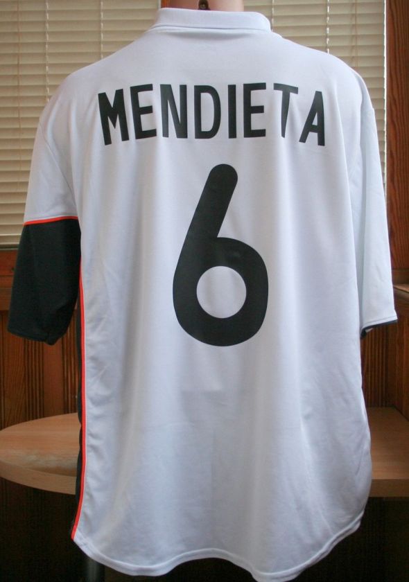 2001 MENDIETA # 6 VALENCIA CF HOME SHIRT METRORED NIKE SIZE XL  