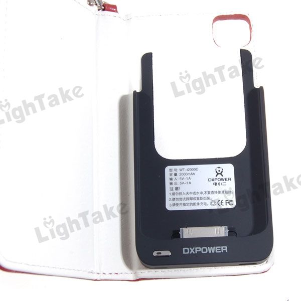 2000mAh Rechargeable Backup Battery Case for iPhone 4  