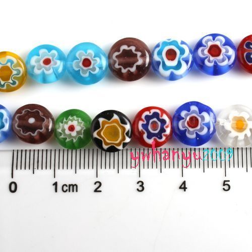 Various New Murano Millefiori Charms Glass Bead 10*4*1mm  