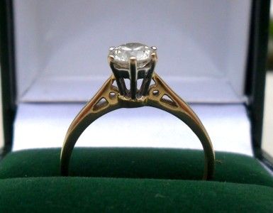 Art deco 18ct gold 0.75ct european old cut diamond solitaire 