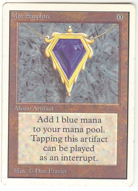 Grade NM SEMI PLAYED Mox Sapphire POWER 9.Its from the Unlimited 