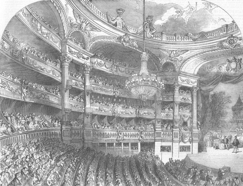 FRANCEOpera House,Paris,original antique print,1854  