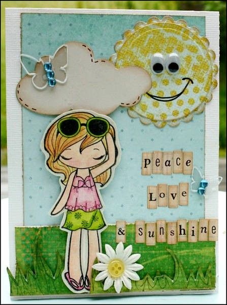 MISS ANYA RAIN SNOW SHINE The Greeting Farm Stamp Cling  