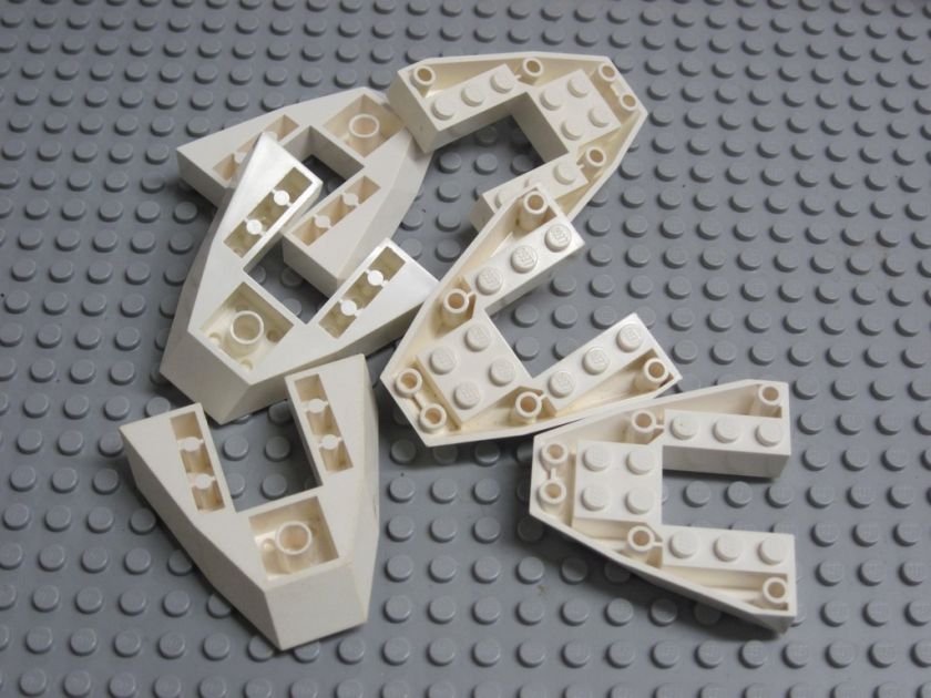 Lego Parts   6 White Boat Bow Brick 6x6x1  