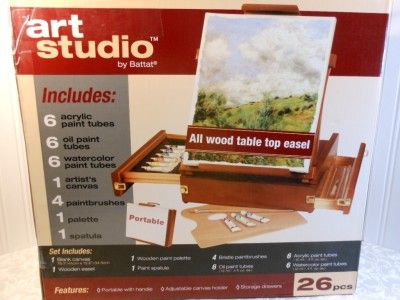 BATTAT Portable ALL WOOD EASEL & ART STUDIO  