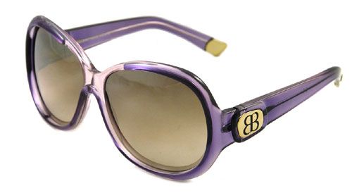 NIB BALENCIAGA LOGO MIRROR Lens SUNGLASS BAL 0004 PURPLE QFLNQ $400 