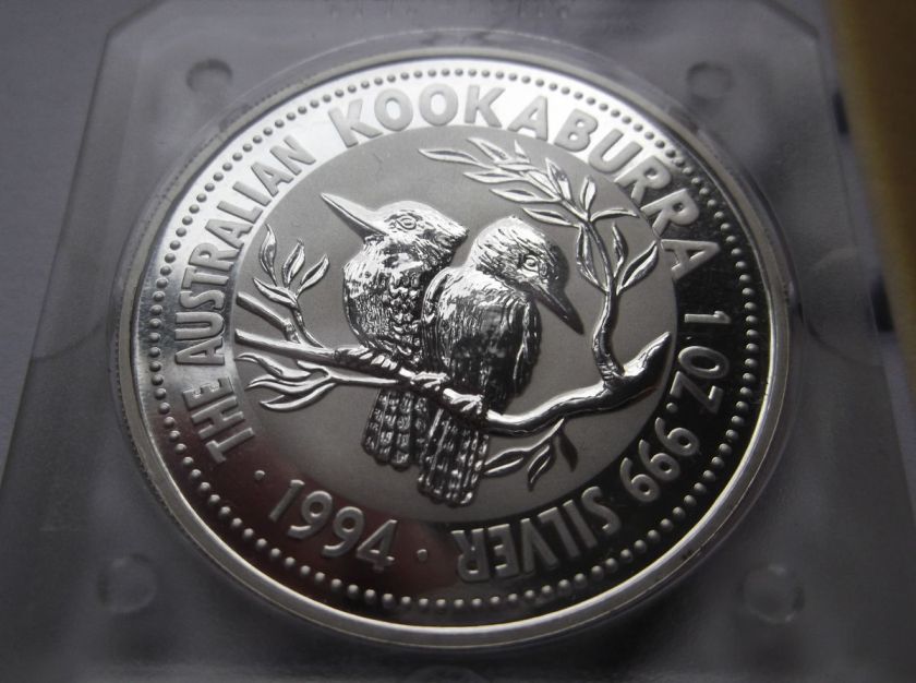 1994 1oz 999 Silver Kookaburra encapsulated top condition  