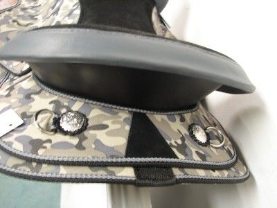 17 Synthetic Camouflage & Black Western Trail Saddle  