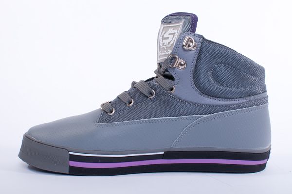   SHMACK HATCHET GRAY BLACK PURPLE MID TOP SNEAKERS SHOES SIZE 10  