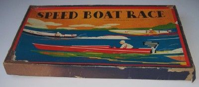 Antique Milton Bradley Game SPEED BOAT RACE MB No.  