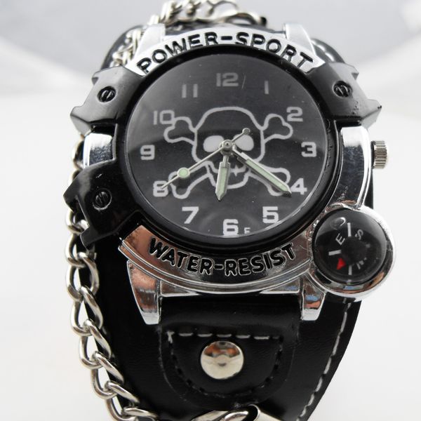 NEW Skeleton Skull Head Bone Girls Boys Black Watch Gift  