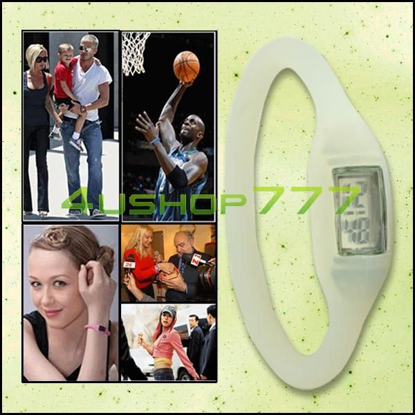 Ion Sports Wrist Bracelet Watch Anion Silicone Clear  