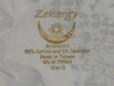 Zenergy 3/4 Sleeved Cotton Stretch Print Shirt 0 Small  