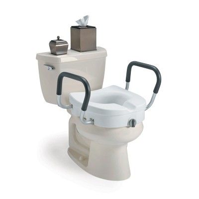 Invacare Clampon Locking Raised Toilet Seat with Arms  