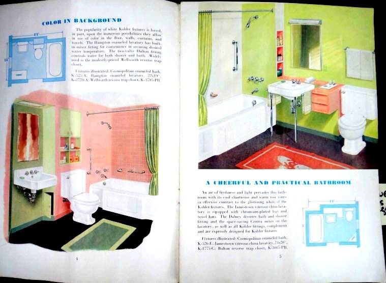 1950 vintage KOHLER PLUMBING FIXTURES BATHROOM~CATALOG  