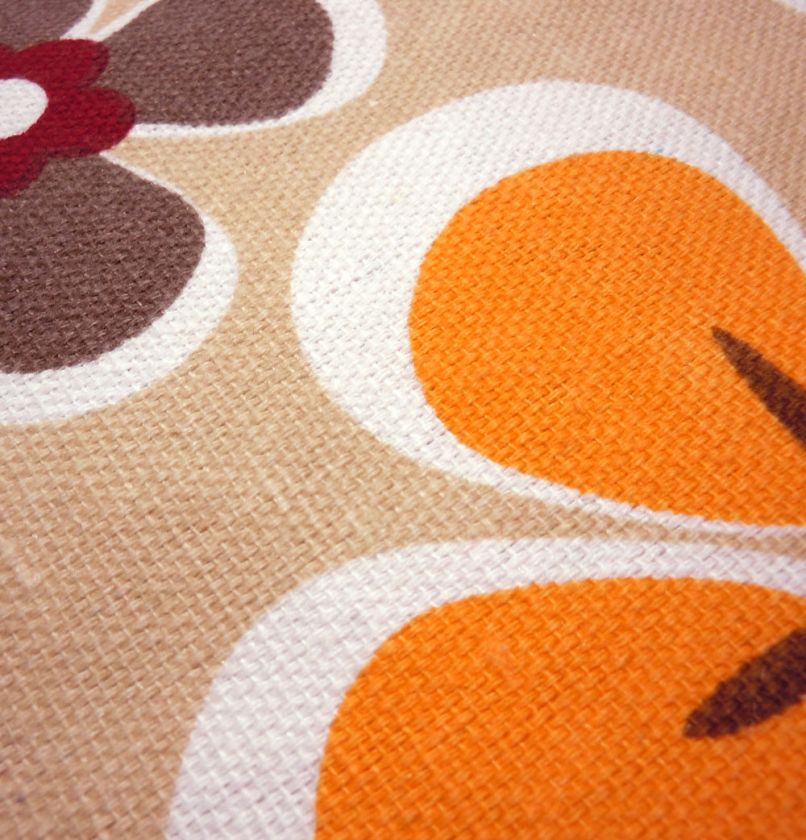 EA63 BRown Orange Gray Flower Linen Cushion/Pillow/Throw Cover*Custom 