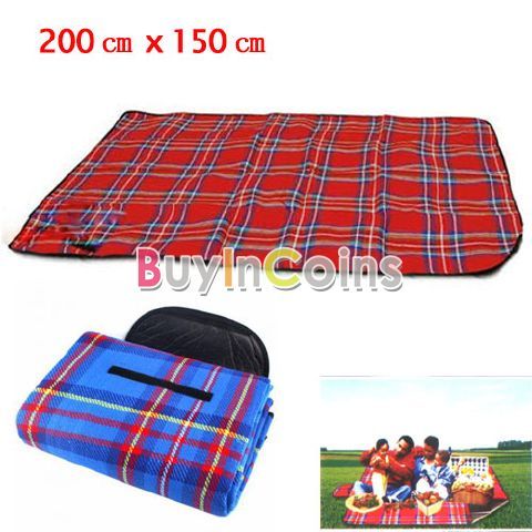   150 Waterproof Red And Blue Outdoor Beach Camping Mat Picnic Blanket