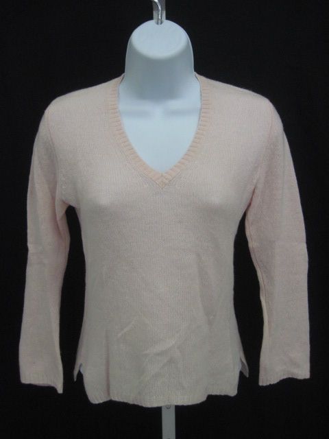 you are bidding on a autumn cashmere pink v neck top blouse sweater in 