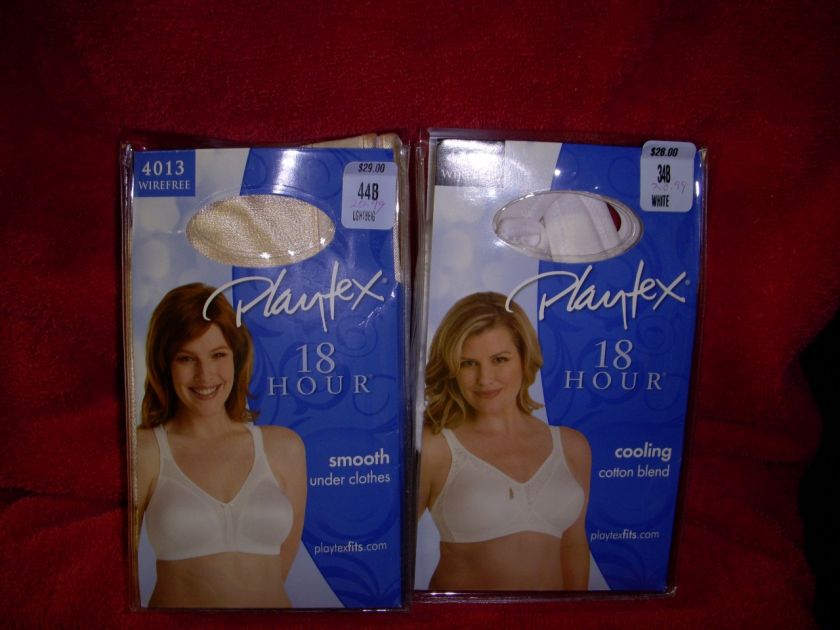 NIB PLAYTEX 18 HOUR WIRE FREE BRA WHITE OR LIGHT BEIG  