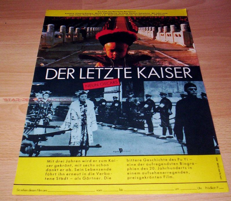 BERTOLUCCI   LAST EMPEROR * RARE EAST GERMAN POSTER  