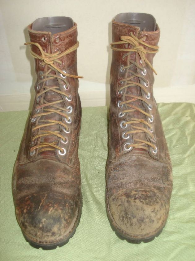   PACKER LACE UP DISTRESSED LEATHER WORK BOOT STEEL TOE SIZE 10.5  