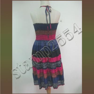 FREE SHIP NEW BOHO SUMMER SUN DRESS THAI HANDMADE TIE DYE PINK BLUE 