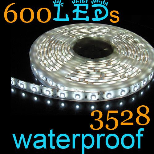 3528 Cool White LED STRIP flexible tape 5m 120led/m 600led waterproof 