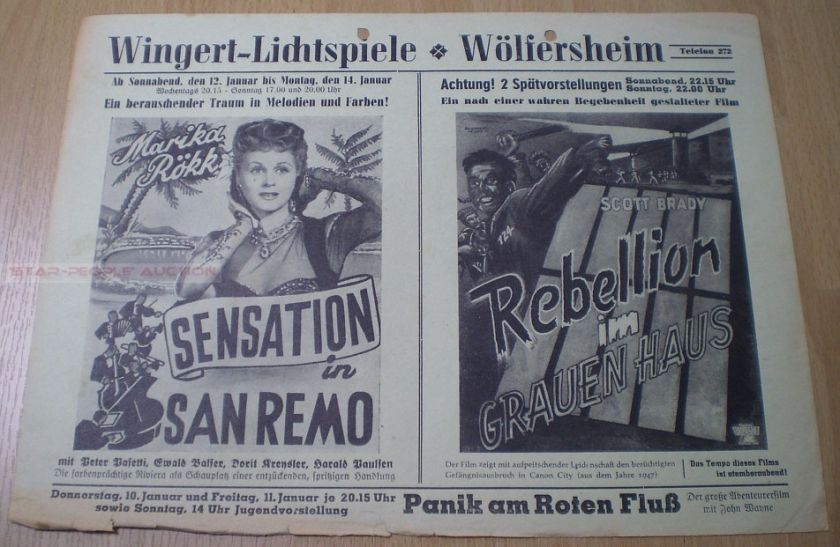 SCOTT BRADY   CANON CITY * GERMAN MOVIE LEAFLET  