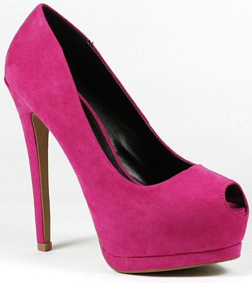 Fuchsia Pink Velvet Open Toe Platform Pump 8 us Qupid Tatum 01  