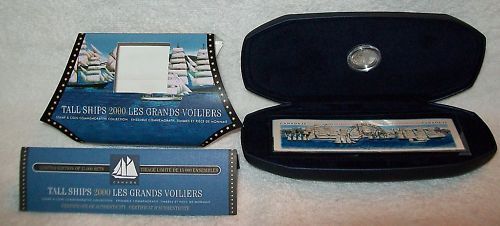 Tall Ships 2000 Stamp & Silver Dime Canada Post & RCM  
