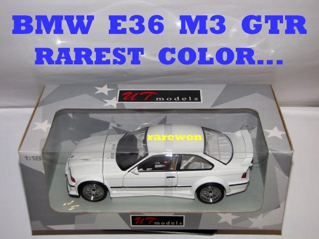 BMW E36 M3 GTR 1999 Street WHITE 1/18 UT RARE 150 pcs. Mint Boxed 