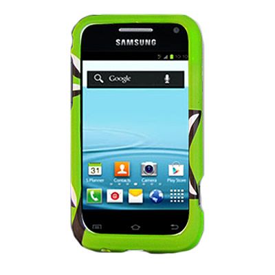 Black/Green Rubberized Dual Phone Cover Faceplate Case For Apple 