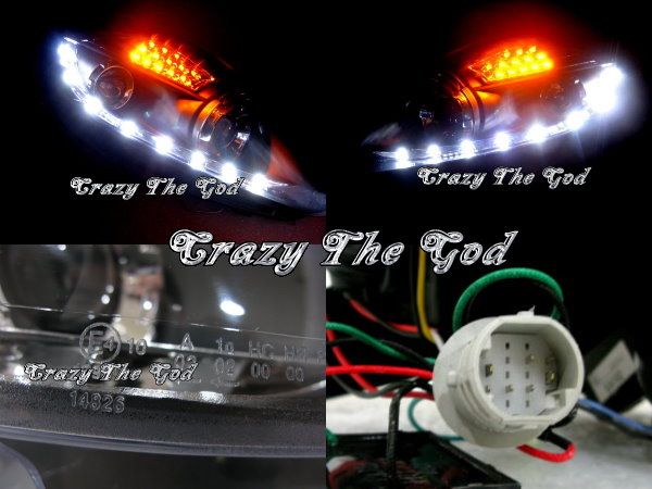 Grande Punto 05 08 Pro R8Look HEADLIGHT W/LED BK FIAT  