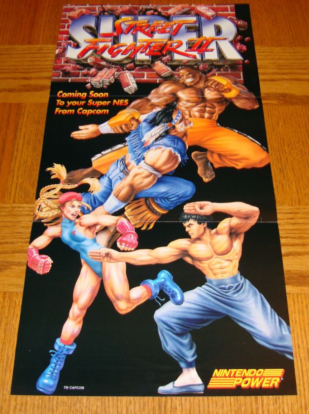   Fighter II SNES Collector Poster 22 1/2 x 11 Nintendo Super NES