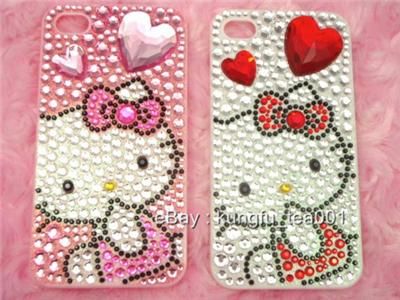 Hello Kitty Bling Crystal Rhinestone iPhone 4 Case NEW  