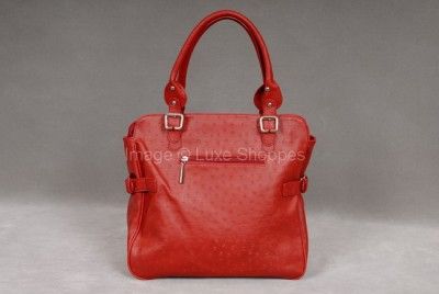 NEW Designer Inspired Ostrich Embossed Padlock Tote  