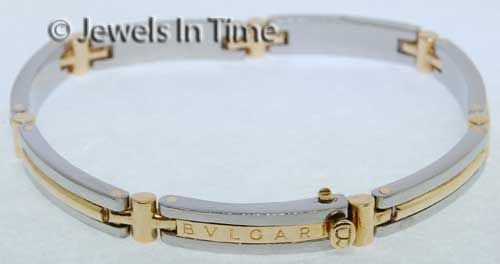 Bvlgari Mens 18K Yellow Gold & White Gold Bracelet  