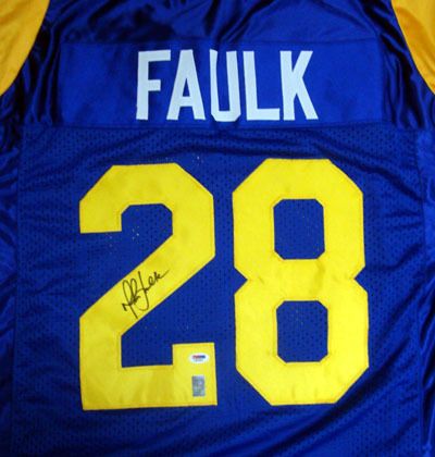   FAULK AUTOGRAPHED SIGNED ST. LOUIS RAMS BLUE JERSEY PSA/DNA  