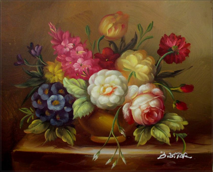   Hand Painted Oil Painting Still Life Floral Arrangement 20  