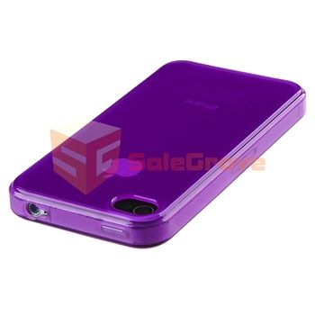 for iPhone 4 4S 4G 4GS G CAR CHARGER+PRIVACY FILTER+PURPLE CASE  