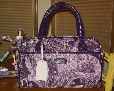 JESSICA SIMPSON PURPLE PAISLEY SPOONFUL OF SUGAR OVERNIGHT/CARRYON BAG 