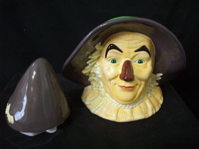 WIZARD OF OZ SCARECROW HEAD COOKIE JAR MIB #C758  