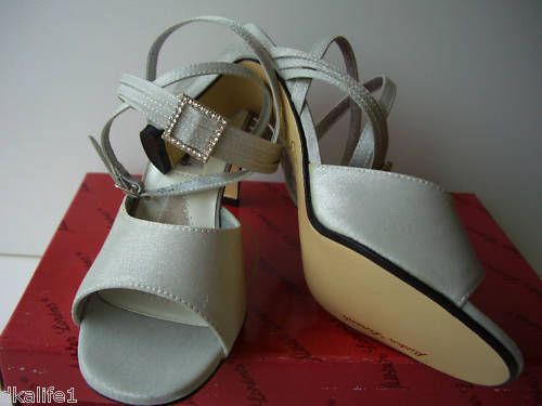 MISTER LOREN Silver Slingbacks Shoes Womens 3.5 Heels  