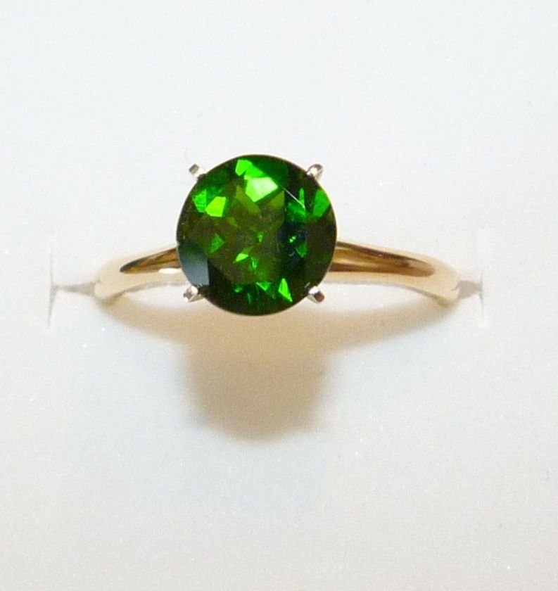 10KT 1.60 TCW RUSSIAN Chrome Diopside 8MM 2 TONE RING  