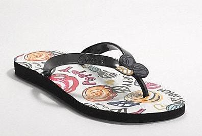 NEW COACH KASEY FLAT Poppy Black Flip Flops 7 8 9 10 11  